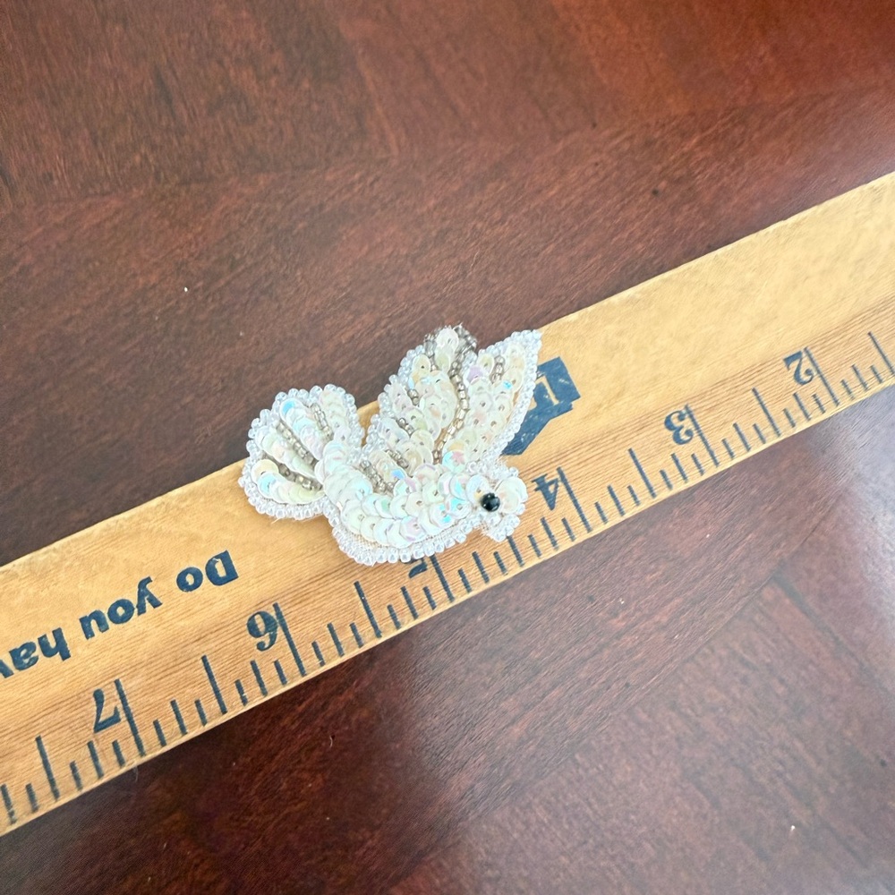 Vintage Sequins Dove Brooch